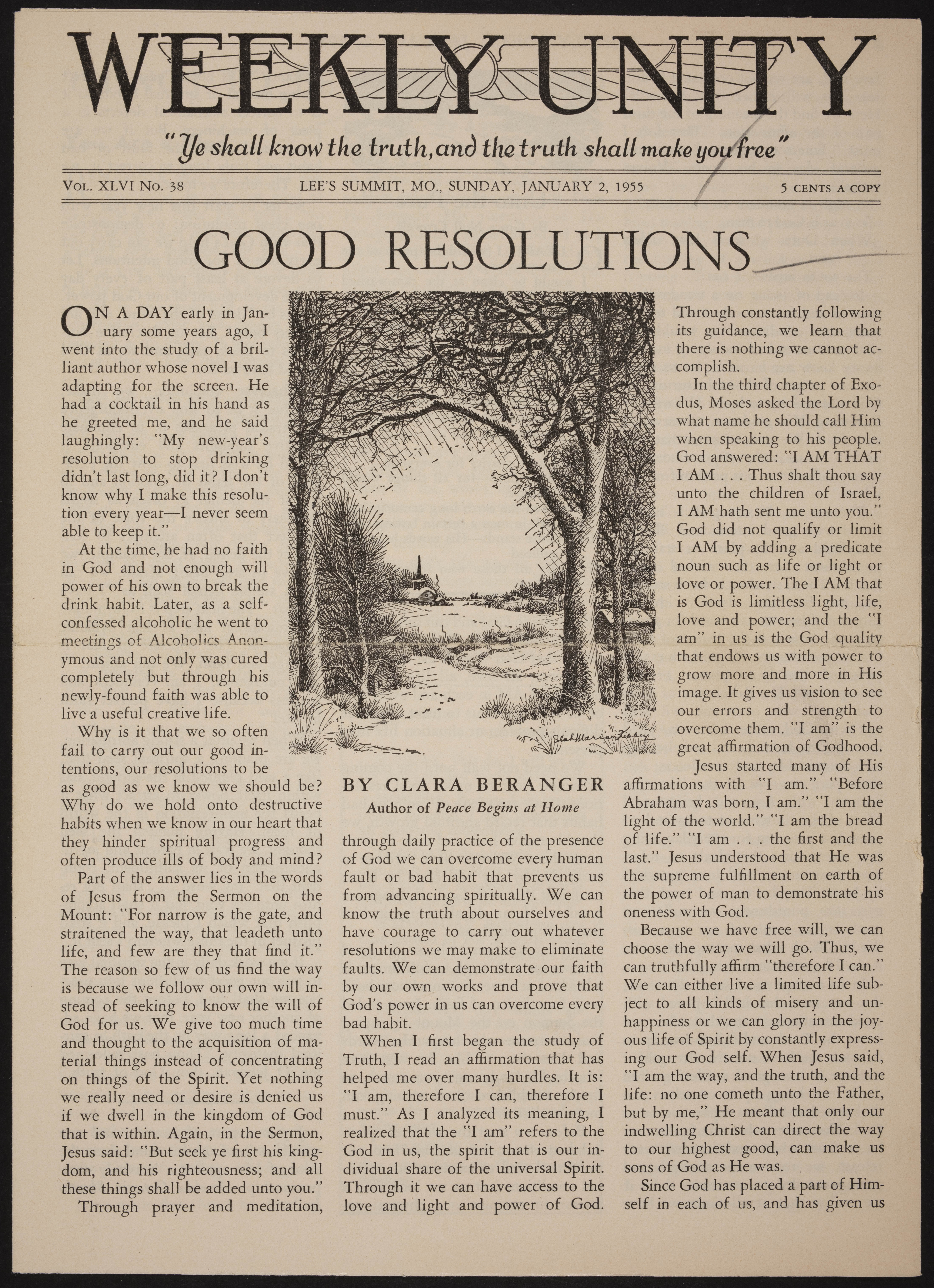 First Issue of <i>Weekly Unity</i>