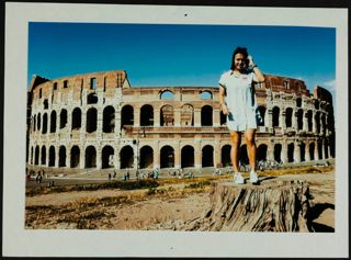 Missouri Alpha Chapter Member Outside a Coliseum Photograph