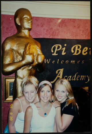 Three Missouri Alpha Chapter Members at Themed Event Photograph, August 20, 2001