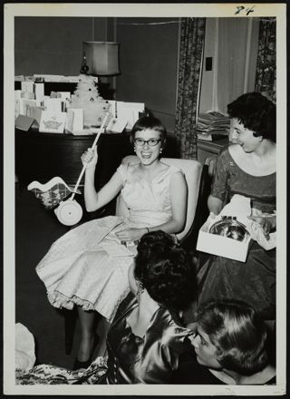 Two Missouri Alpha Chapter Members With Gifts Photograph