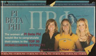 The Women of Pi Beta Phi Would Like to Congratulate...Newspaper Clipping