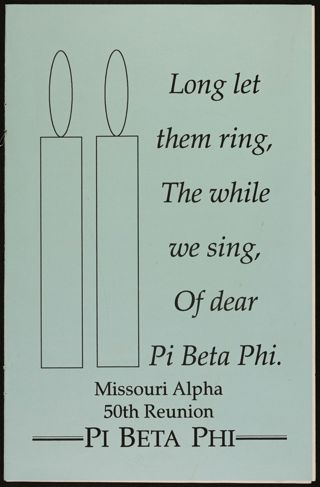 Missouri Alpha 50th Reunion Lyric Booklet, c. 1949