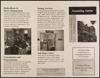 University of Missouri, Columbia Counseling Center Pamphlet, c. 2003