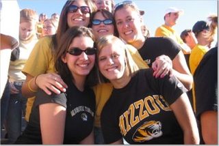 Five Missouri Alpha Chapter Members at a Football Game Photograph, 2004