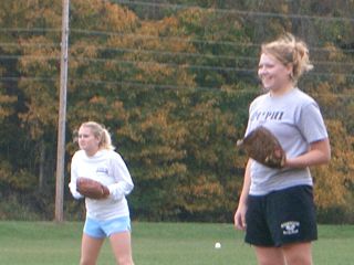 Two Missouri Alpha Chapter Members Playing Softball Photograph 1, 2004