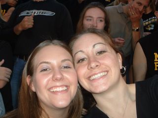 Two Missouri Alpha Chapter Members at a Football Game Photograph, 2004