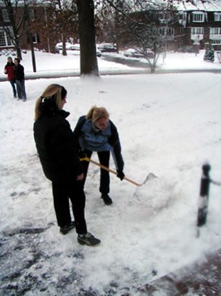 Missouri Alpha Chapter Members Shoveling Snow Photograph, 2004