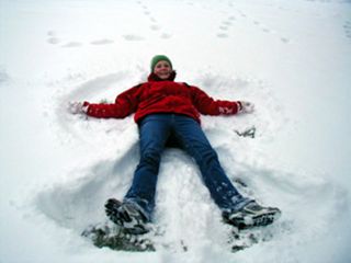 Missouri Alpha Chapter Member Making a Snow Angel Photograph, 2004