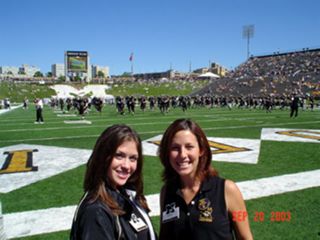 Two Missouri Alpha Chapter Members on Football Field Photograph, September 20, 2003