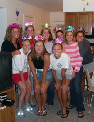 Missouri Alpha Chapter Members Wearing Colorful Tiaras Photograph, 2004