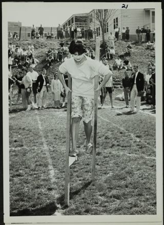 Missouri Alpha Chapter Member On Stilts Photograph 1