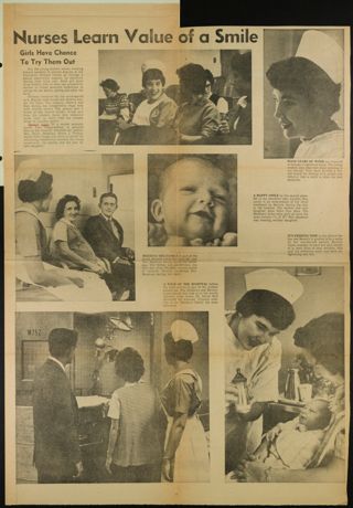 Nurses Learn Value of a Smile Newspaper Clipping, January 15, 1961