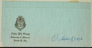 Ronald R. Day to Pi Beta Phis Letter, October 8, 1956