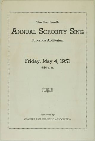 The Fourteenth Annual Sorority Sing Program, May 4, 1951
