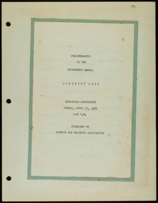 Preliminaries to the Eighth Annual Sorority Sing Program April 17, 1955