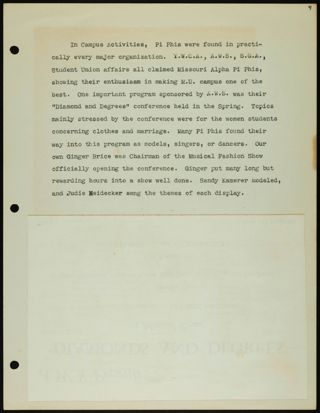 Diamonds and Degrees Program, c. March 1957