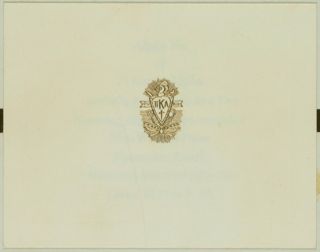 Pi Kappa Alpha Fraternity House Mother Tea Invitation, November 4, 1956