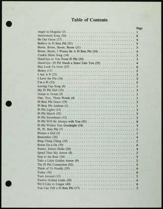 Pi Beta Phi Songs Lyric Book