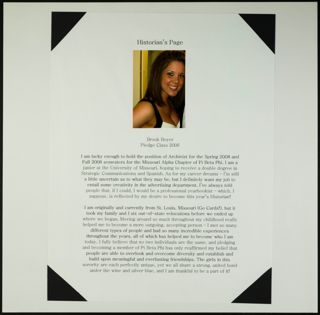 Missouri Alpha Chapter History Scrapbook, Spring 2008, Page 2