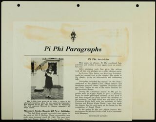 Missouri Alpha Chapter History Binder, 1900-1997, Page 73
