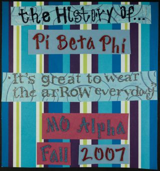 Missouri Alpha Chapter History Binder, Fall 2007