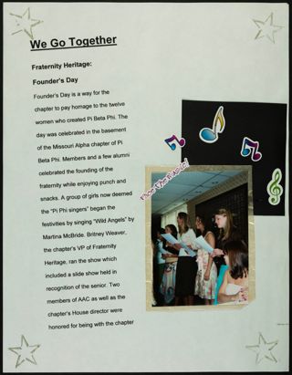 Missouri Alpha Chapter History Binder, Spring 2006, Page 19