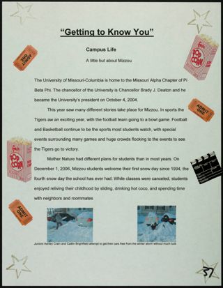 Missouri Alpha Chapter History Binder, July 2006-January 2007, Page 38