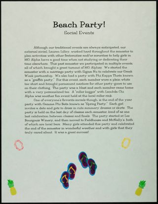 Missouri Alpha Chapter History Binder, Spring 2004, Page 52