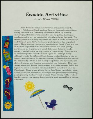 Missouri Alpha Chapter History Binder, Spring 2004, Page 40