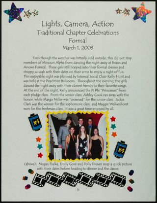 Missouri Alpha Chapter History Binder, Spring 2003, Page 70