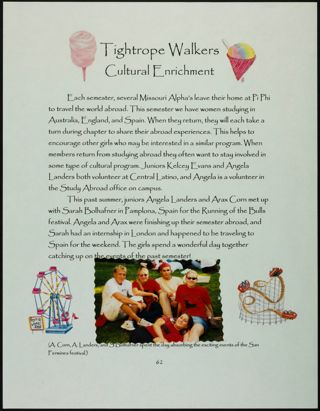 Missouri Alpha Chapter History Binder, Fall 2002, Page 62