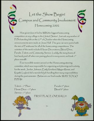 Missouri Alpha Chapter History Binder, Fall 2002, Page 50