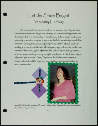Missouri Alpha Chapter History Binder, Spring 2002, Page 45