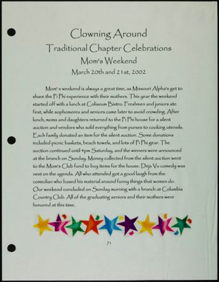 Missouri Alpha Chapter History Binder, Spring 2002, Page 63