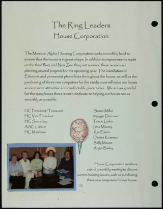 Missouri Alpha Chapter History Binder, Spring 2002, Page 22