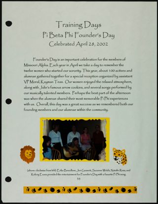 Missouri Alpha Chapter History Binder, Spring 2002, Page 33