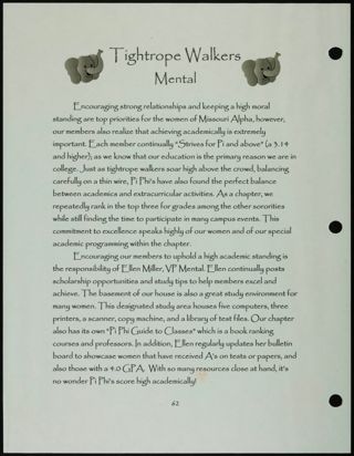 Missouri Alpha Chapter History Binder, Spring 2002, Page 56