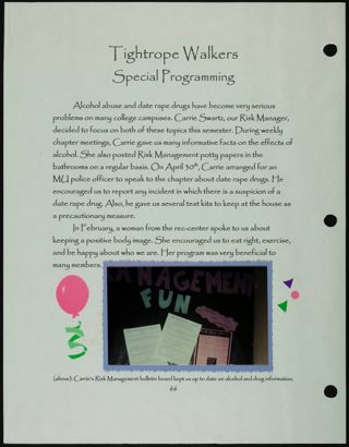 Missouri Alpha Chapter History Binder, Spring 2002, Page 58