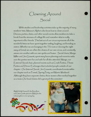 Missouri Alpha Chapter History Binder, Spring 2002, Page 60