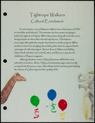 Missouri Alpha Chapter History Binder, Spring 2002, Page 57