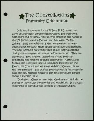 Missouri Alpha Chapter History Binder, Fall 2001, Page 39