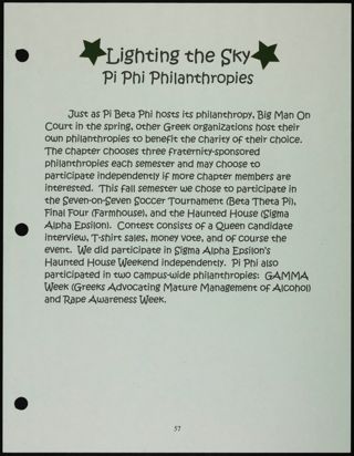 Missouri Alpha Chapter History Binder, Fall 2001, Page 54