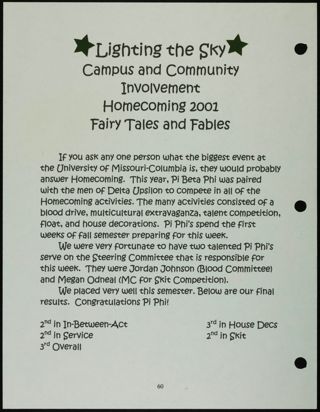 Missouri Alpha Chapter History Binder, Fall 2001, Page 57