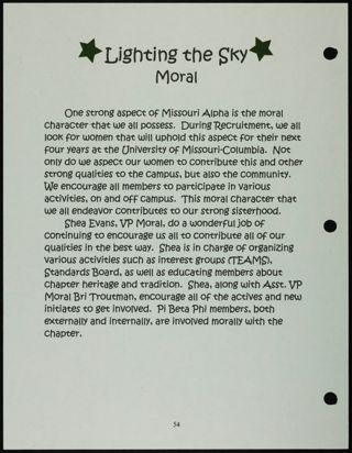 Missouri Alpha Chapter History Binder, Fall 2001, Page 51