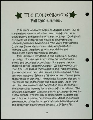 Missouri Alpha Chapter History Binder, Fall 2001, Page 30