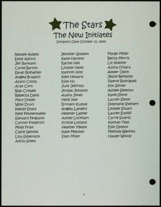 Missouri Alpha Chapter History Binder, Spring 2001, Page 5