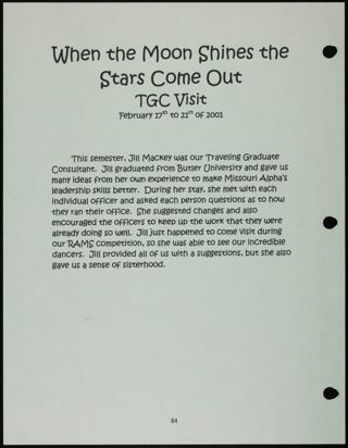 Missouri Alpha Chapter History Binder, Spring 2001, Page 91