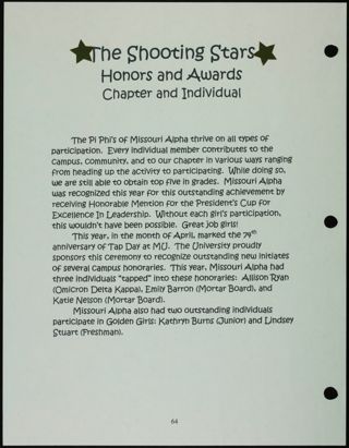 Missouri Alpha Chapter History Binder, Spring 2001, Page 71