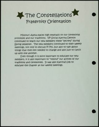 Missouri Alpha Chapter History Binder, Spring 2001, Page 29