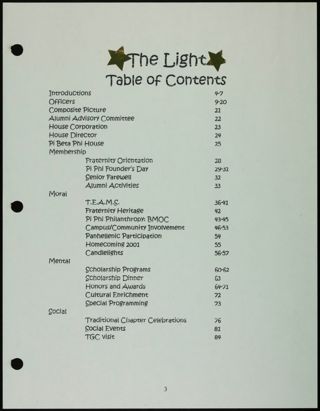 Missouri Alpha Chapter History Binder, Spring 2001, Page 4